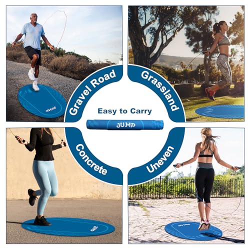 Jump Rope Mat Outdoor Indoor,Oval 52'' x 36'' Non-slip Fitness Exercise Mat - color: Navy