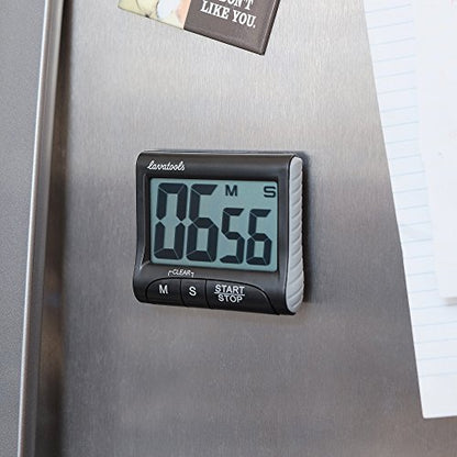 Lavatools KT1 Digital Kitchen Timer & Stopwatch, Large Display, Bold Digits, Simple Operation, Loud Alarm, Magnetic Kickstand for Cooking and Classroom - color: Milk