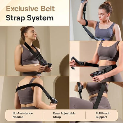 3-in-1 Detachable Deep Tissue Massage Gun with Long Extension Handle for Self-Back Massage and Pain Relief, 4 Massage Heads, 12 Speeds, Muscle Massager for Back, Shoulders, and Neck