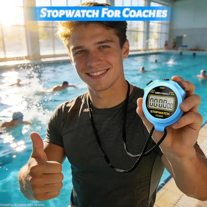 Stopwatch Sports Timer, Digital Stop-Watch - style: 1Lap Non-waterproof Blue