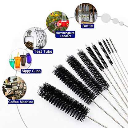 DiCUNO Straw Cleaning Brushes Set, of Super Hard & Medium Hard, 8 Inch