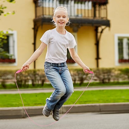 Elcoho 6 Pack Colorful Jump Rope Set Adjustable Plastic Jump Ropes Skipping Rope Outdoor Jumping Ropes Great Party Favor