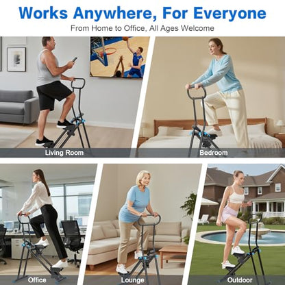 HXD-ERGO Stair Stepper for Home with Adjustable Resistance for Full Body - color: Black