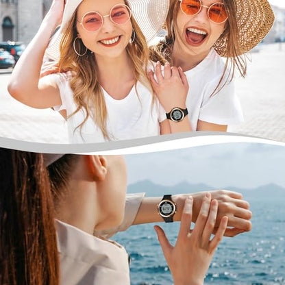 BEN NEVIS Watches for Women, Digital Sport Waterproof Chronograph Stopwatch - color: 02-AllBlack