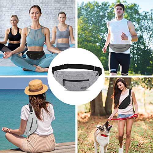 Crossbody Bags for Women Men Travel Essentials Fanny Pack Belt Bag - color: Grey