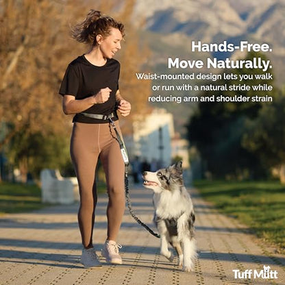 Tuff Mutt Waist Hands Free Dog Leash for Walking Running Hiking - color: gray/blue