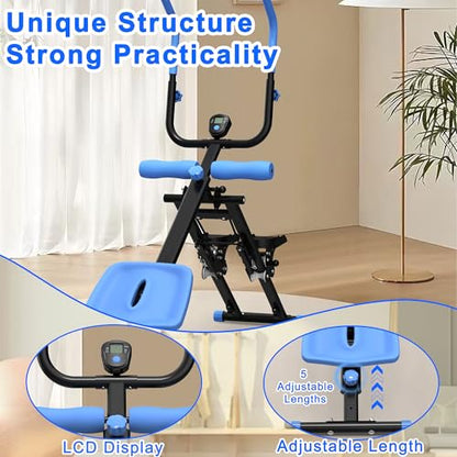 Stair Stepper & Ab Machine–Quiet Hydraulic,Foldable,Compact - color: Blue