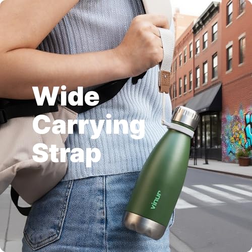 Small Water Bottle-12 oz Leak Proof Insulated Water Bottle for Purse - color: Grass Green, size: 12 Ounces