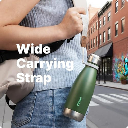 Small Water Bottle-12 oz Leak Proof Insulated Water Bottle for Purse - color: Grass Green, size: 12 Ounces