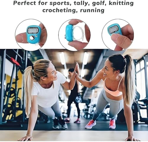 5 Digit LED Digital Row Counter, Handheld Tally Counter with Ring Electronic Click Counter for Golf and Lap Counting - color: Blue
