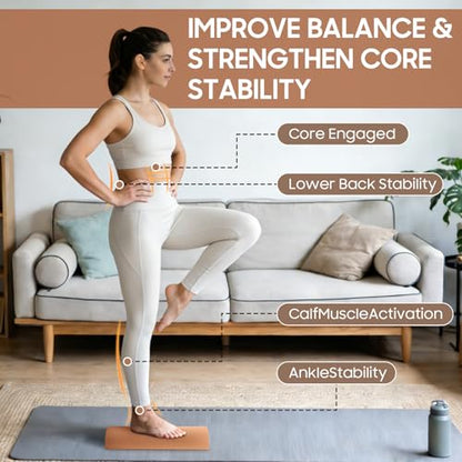 Cork Balance Board, Exerciser Trainer Set