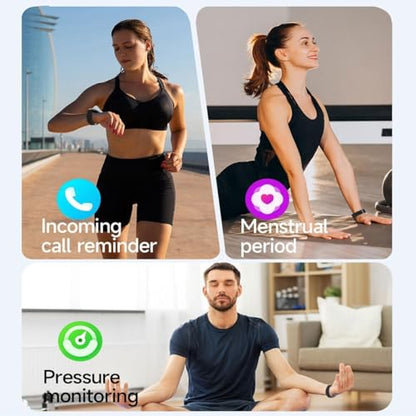 Smart Bracelet Health Wristband Fitness Tracker Heart Rate Monitor Sleep Tracker Step Counter Pedometer Multi Sport Modes Waterproof Wearable Activity Tracker, Free App, Silicone & Nylon Strap