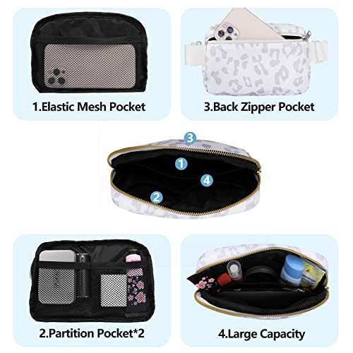 VOROLO Fanny Pack For Women And Men Crossbody Bag Belt Bag Leopard White - color: Leopard White