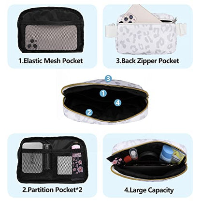 VOROLO Fanny Pack For Women And Men Crossbody Bag Belt Bag Leopard White - color: Leopard White