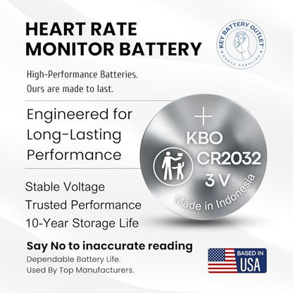 Heart Rate Monitor Chest Strap Batteries (2-Pack) CR2032 – Garmin HRM 200, HRM-Dual, Powr Labs, COOSPO, Magene, MOOFIT, KYTO – Heart-Rate Chest Strap Battery Replacement Kit