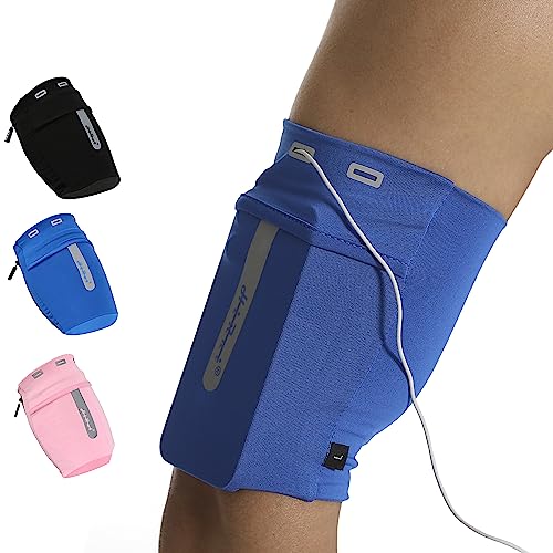 HiRui Running Armband Sleeve Universal Sports Armband Cell Phone Holder Armband for Exercise Workout, Compatible with iPhone 17/16/15/14/Plus/Pro Samsung Galaxy All Phones (S, Blue) - color: Blue, size: S