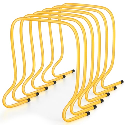Leyndo 6 Pcs Plyo Hurdles Training Equipment Practice Speed Hurdles Training Track Agility Soccer Football Basketball Baseball Plyometric for Kids Athletes Indoor Outdoor Sports - color: Yellow, size: 20 Inch