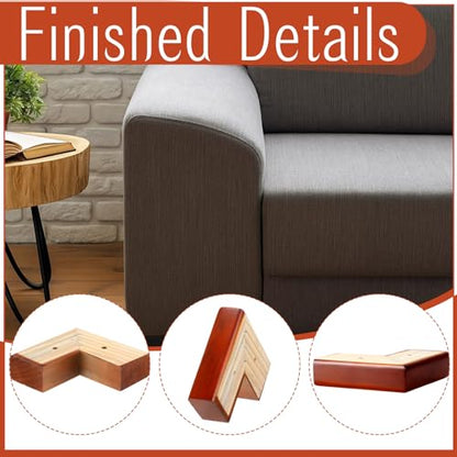 Geelin 8 Pack 1 Inch Wood Furniture Risers L-Shaped Bed Riser, Brown - color: Brown, size: 1 Inch