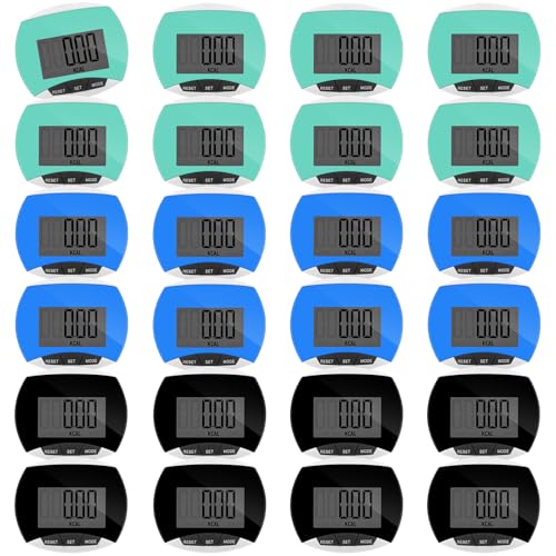 Copkim 24 Pcs Pedometer for Walking Bulk - color: Blue,Green,Black