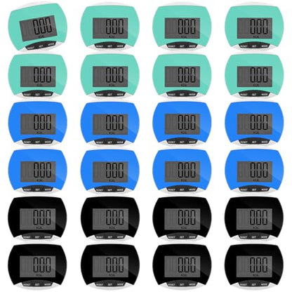 Copkim 24 Pcs Pedometer for Walking Bulk - color: Blue,Green,Black