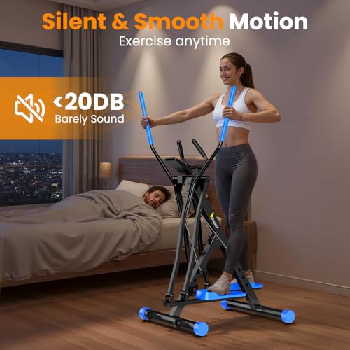 OWLSKY Air Walk Elliptical Exercise Machine for Home Gym – Full-Body Cardio Cross Trainer Glide Exercise with LCD Monitor, Device Holder, Low-Impact Workout, Full Body Fitness Equipment 400LBS