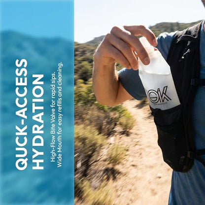 Clennaner Running Soft Flask Water Bottle, 500ml Collapsible Hydration Bottle for Running Vest, Hiking, Cycling, and Marathon, Leak-Proof, Portable Design