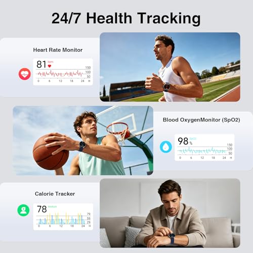 Smart Watch for Men Women, 105+ Sports Modes Fitness Tracker (Blue) - color: Blue
