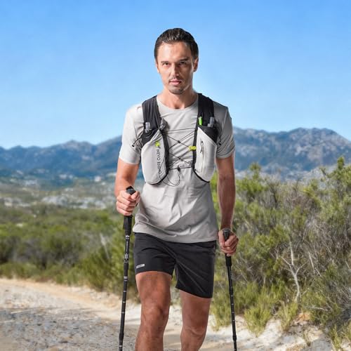 N NEVO RHINO 5L Running Vest, Water Vest Backpack with 2x500ml Soft Flasks - color: Black, size: Medium
