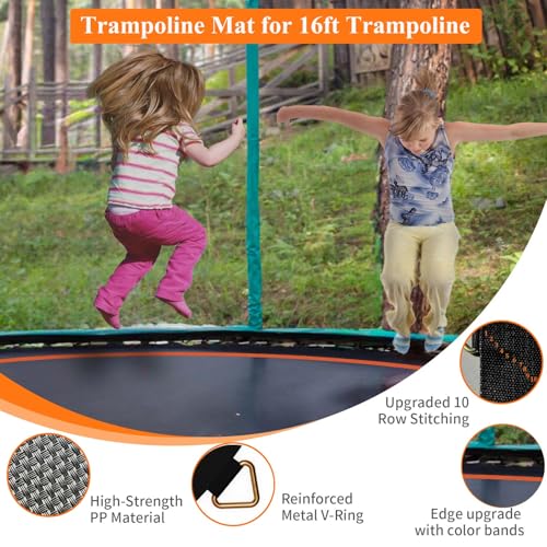 Trampoline Mat Replacement-Fits 16FT Frame with 108 Rings Fits 6.5-7.0" Springs-Mat Diameter 14.3ft (172inch), Not Include Spring and Frame