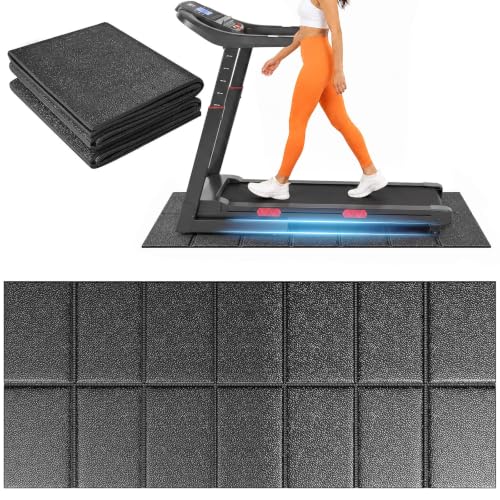 Foldable Rubber Treadmill Mat - Exercise Bike Mat with Waterproof - size: 72.1"L x 31.4"W x 0.2"Th
