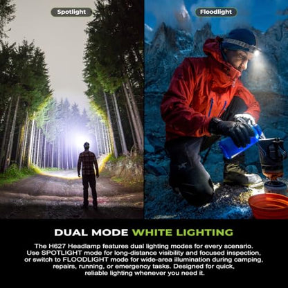 LED Headlamp Rechargeable, 2500 High Lumens Head Lamp with Red Light 8 Modes，Waterproof Lightweight Hardhat Head Flashlight for Camping Running Fishing Crafting Mechanic Work - size: 2 Pack