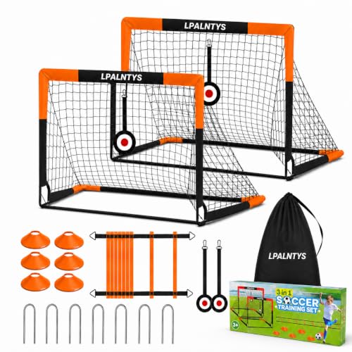 4x3ft Soccer Goal Set of 2, Kids Soccer Goals for Backyard