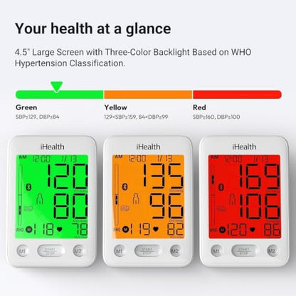 iHealth Accu Bluetooth Upper Arm Blood Pressure Monitor for Home Use - color: White