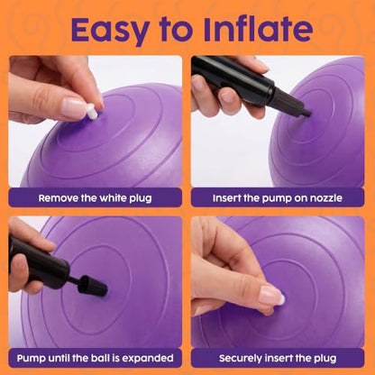 Hurtle Peanut Shaped Exercise Ball, Yoga Active Seat, Bounce Balance Desk Chair, Wiggle Flexible Sitting Ball for Kids, Boys, Girls and Adults - color: Purple