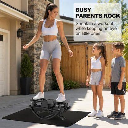 KINMAC Rocking Stepper for Exercise at Home-Rock Stepper Side to Side - color: Black