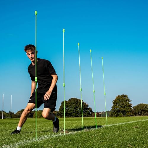 QUICKPLAY Pro Agility Poles Set of 10 - Adjustable 3ft to 6ft - size: Agility Poles x10 - for Grass