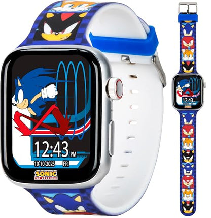 Sonic The Hedgehog Kids Smartwatch – Bluetooth Calling, Messages, Camera, Music, Sleep Tracker, Fitness & Activity Apps – 6 Watch Faces, Touchscreen, USB Rechargeable – Fits Wrists 5.5" to 8"