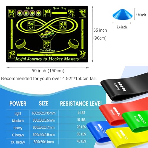 Hockey Training Equipment, Non-Slip Dribbling Training Mat, Field Trainer - size: 35"*59"