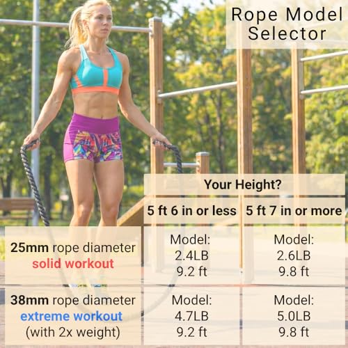 Weighted Jump Rope for Men and Women | Muay Thai Jump Rope - color: 2.4LB 9.2 ft