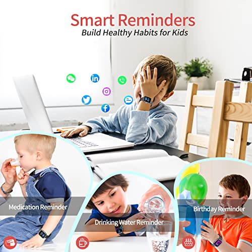 Kids Fitness Tracker Watch, IP68 Waterproof Smart Watch - color: Black