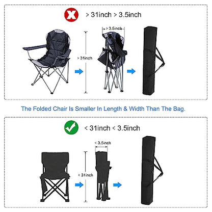 PATIKIL 31 Inch Camp Chair Replacement Bag, Nylon Foldable Carrying Bag Large Zippered Bag with Shoulder Strap for Camping Travel, Black - size: 31 Inch