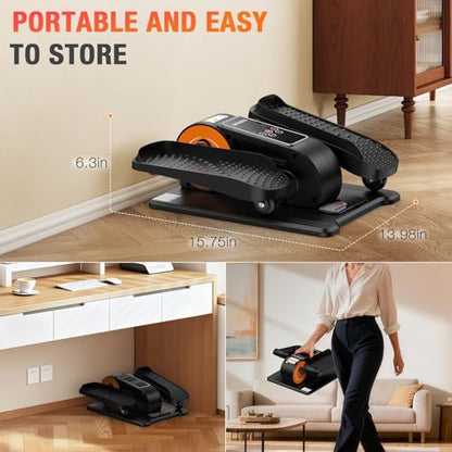 Under Desk Elliptical Machine, Electric Elliptical Leg Exerciser for Senior - color: Black
