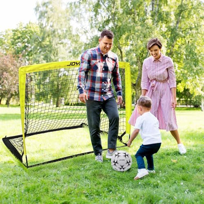 Kids Backyard Soccer Goal, 10 mm Poles & 5-Layer Net, 4x3/6x4/7x5FT - size: 4 ft x 3ft, style: Yellow