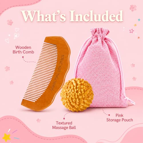 Birth Comb & Acupressure Massage Ball Set, Labor and Delivery Essentials