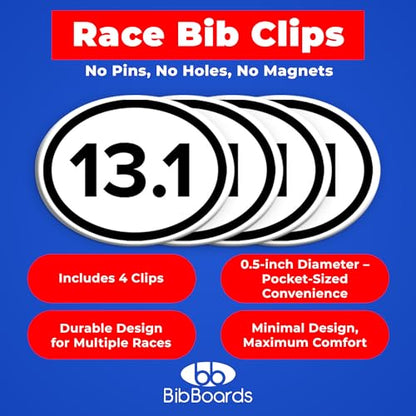 BibBoards bibSNAPS Race Bib Clips, Standard, 4 Pack - color: 13.1