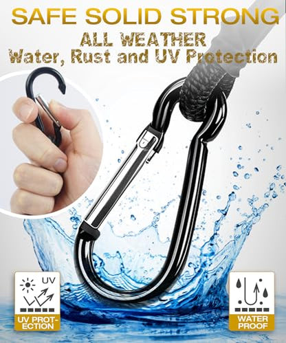 4 Pack 12 in Bungee Cords with Carabiner Hooks - size: 12" Bungee Cords with Hooks