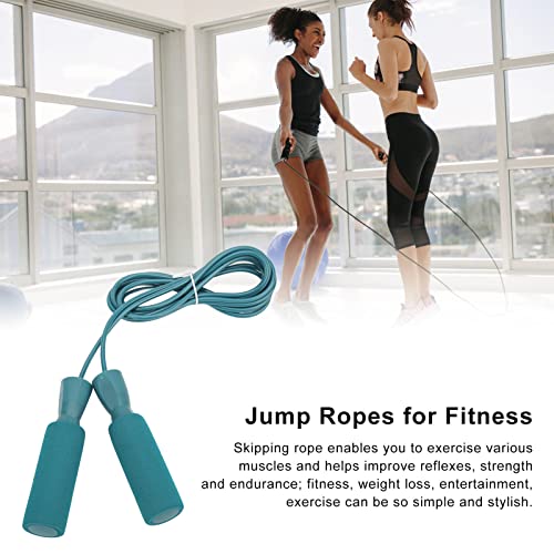Generic Steel Wire Jumping Rope, Adjustable Skipping Rope with Double Bearings and Memory Foam Handle, for Men Women and Children - color: Blue
