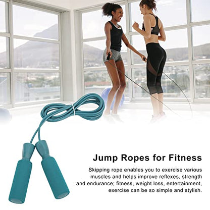 Generic Steel Wire Jumping Rope, Adjustable Skipping Rope with Double Bearings and Memory Foam Handle, for Men Women and Children - color: Blue