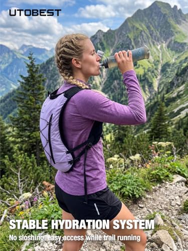 UTOBEST Running Vest Lightweight Hydration Pack 10L UTR110 - color: Black (with 2*500ML Bottles), size: XL (Chest Size:40-45inch)
