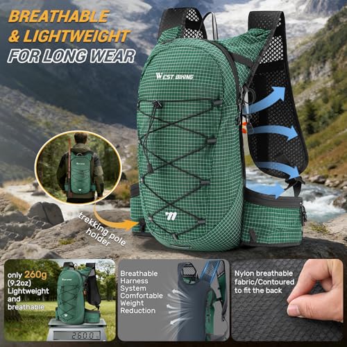 Lightweight Hydration Backpack with 2L Water Bladder Running Hydration Vest Backpack Specialized Hydration Pack for Cycling, Hiking, and Mountaineering - color: olive green